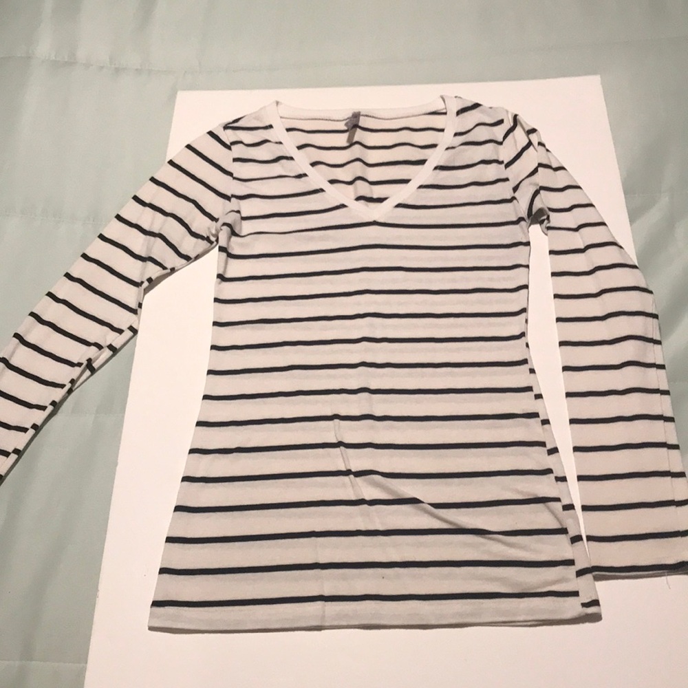 Striped long sleeve top